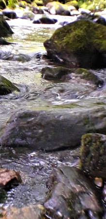 pebble and stone stream West Walesの写真素材