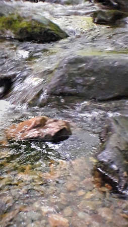 Waterfall in West Wales beautiful streamの写真素材