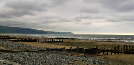 Coastal views of Snowdonia mountain rangeの写真素材