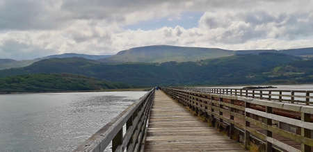 Perspective Snowdonia National Park Welsh mountain railwayの写真素材