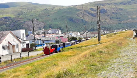 tourist train in Snowdonia Wales UKの写真素材