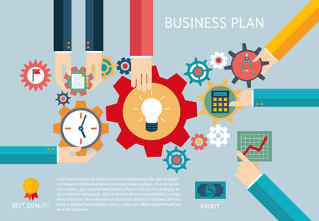Business plan gears company team infographic workのイラスト素材