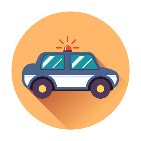 police car icon flat vector  trendy illustretionのイラスト素材