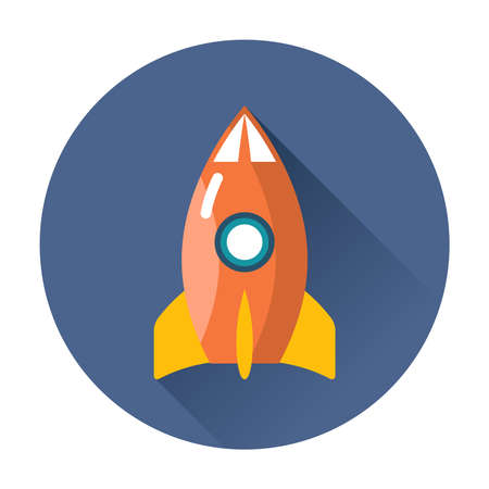rocket icon ftat vector isolated trendy illustrationのイラスト素材