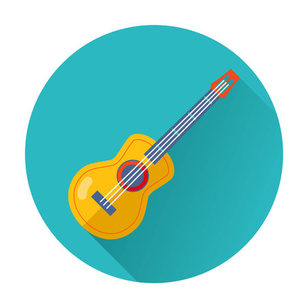 guitar icon musical instrument flat isolated illustrationのイラスト素材