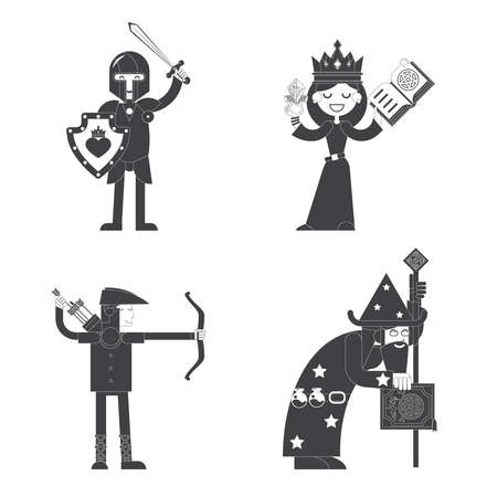 Fantasy characters flat vector illustration isolated iconのイラスト素材