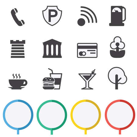 Map and location illustration modern vector setのイラスト素材