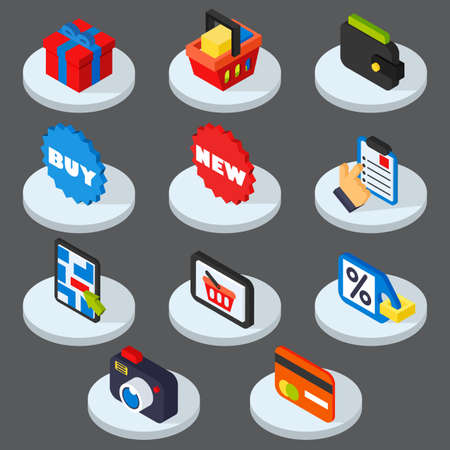 Shopping icons set modern trendy  vector illustrationのイラスト素材