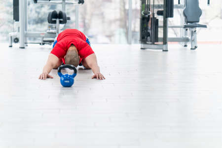Kettlebell training in gym