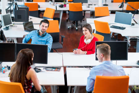 startup business people group working everyday job at modern office