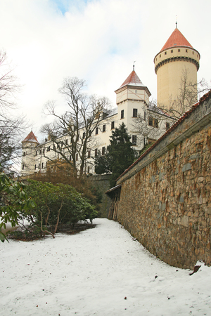 Konopiste state castle in winter, Czech republicの写真素材