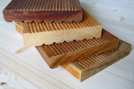 Special terrace panel made from bangkirai wood.の写真素材