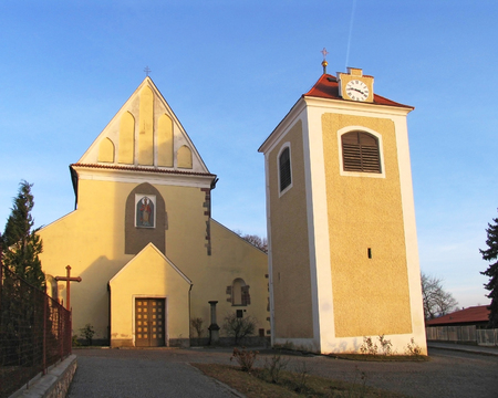 St. Nicholas church in Benesov, Czech republicの写真素材