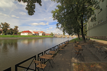 The oldest stone bridge in Czech Republic, Pisekの写真素材