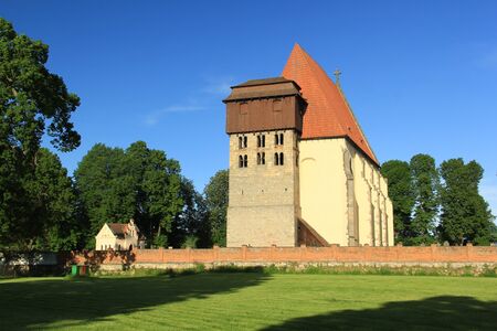 Historic romanic church of Sv. Jilji in Milevsko, Czech republicの写真素材
