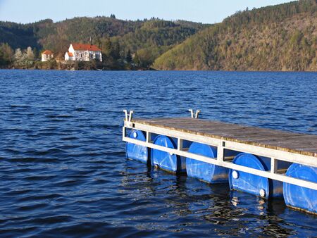 New Zivohost camp on river Vltava, springの写真素材