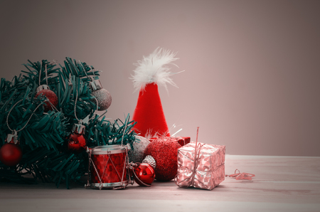 December 25th is a christmas day , the Christmas tree decorate with colorful toyの写真素材