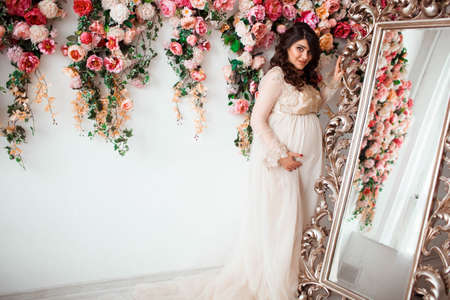 beautiful cute pregnant womanの写真素材