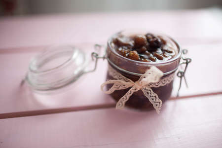 top view of fruity jamの写真素材