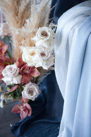 wedding decor of rosesの写真素材