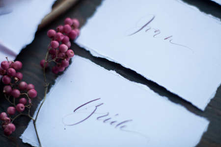 Calligraphy and printing of manual work.の写真素材