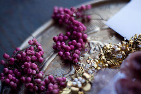 Beautiful wedding hair bow handmade.の写真素材