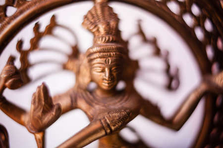 Bronze dancing Shiva. Bokeの写真素材
