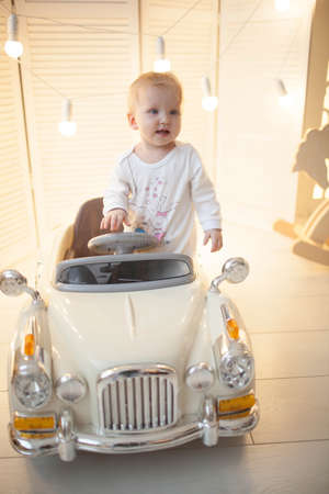 The boy in the childrens machine.の写真素材