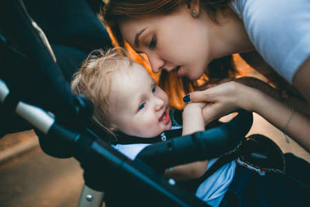 mom and baby love each otherの写真素材