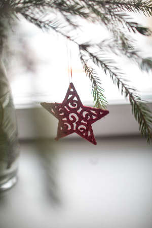 Christmas tree decoration red star