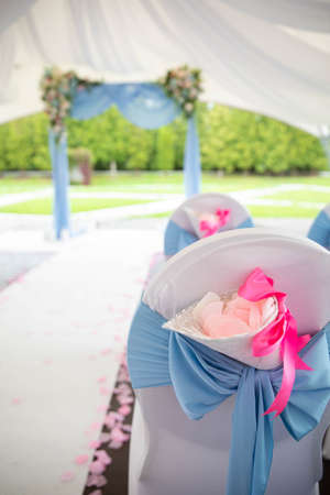 Exit registration of newlyweds under the outdoorの写真素材