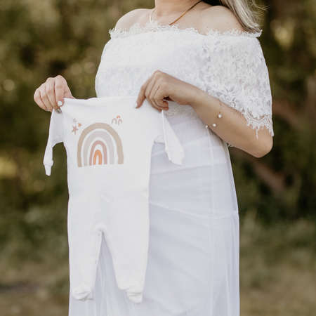 Pregnant woman waiting for the birth of the babyの写真素材