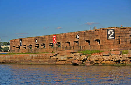 Kronstadt, Leningrad Region, Russian Federation August 21, 2021. Forts, bastions, lighthouses on the Gulf of Finland in Kronstadtのeditorial素材