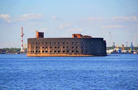 Kronstadt, Leningrad Region, Russian Federation August 21, 2021. Forts, bastions, lighthouses on the Gulf of Finland in Kronstadtのeditorial素材