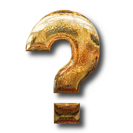 Golden question mark symbolの写真素材
