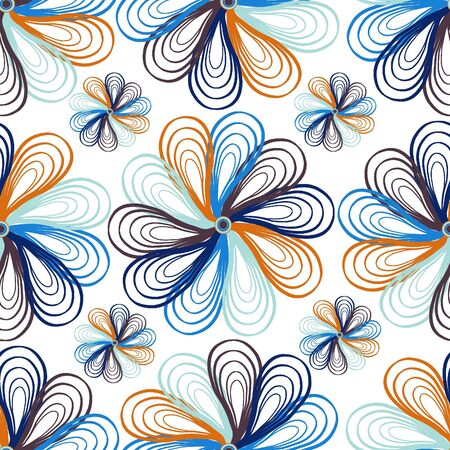 Seamless floral pattern  Hand drawn backgroundのイラスト素材