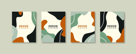 Set of abstract creative universal cover design templates. Vector illustration.のイラスト素材