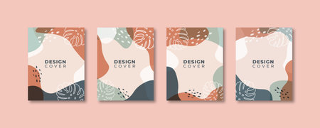 Set of abstract creative universal cover design templates. Vector illustration.のイラスト素材