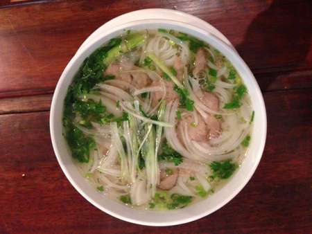 Beef noodles pho in Hanoi Vietnam