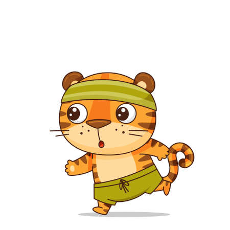 cute tiger runのイラスト素材