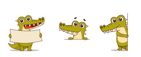 Cute crocodiles set.のイラスト素材