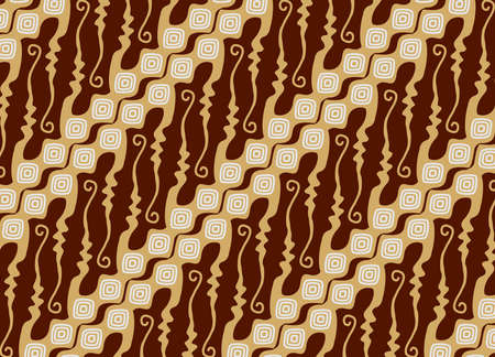 Batik Parang in its development. This motif is one of the oldest batik motifs in Indonesia. Draw a diagonal line from high to low interwoven diagonally to symbolize continuityのイラスト素材