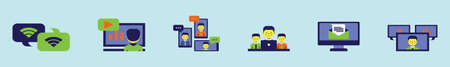 set of webinar modern cartoon icon design template with various models. vector illustration isolated...