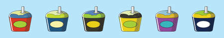 set of cartoon teacup icon design templates with various models. vector illustration isolated on...