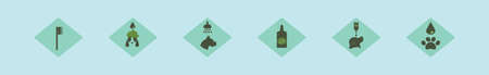 set of dog grooming cartoon icon design template with various models. vector illustration isolated...