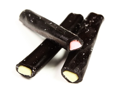 candy licorice on a white backgroundの写真素材