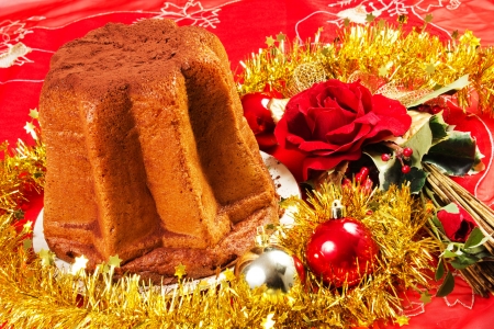 cake on the table decorated for christmasの写真素材