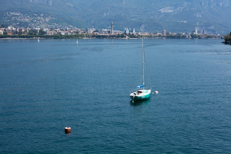 landscape of lake Como in Italyのeditorial素材
