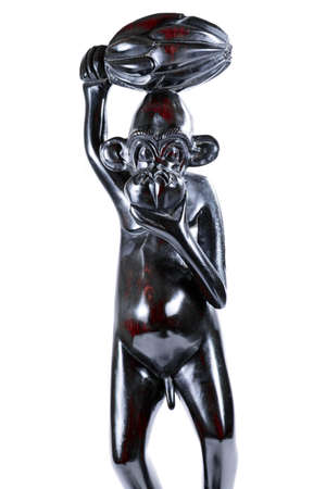 sculpture of monkey on white backgroundの写真素材