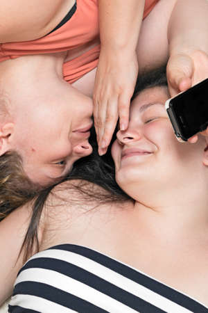 image of two sisters who love each otherの写真素材